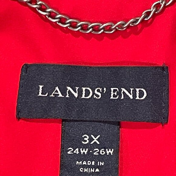 (NEW) LANDS' END Double Breast Lightweight Lined Long Sleeve Rain Coat, Red - 3X - Picture 9 of 12